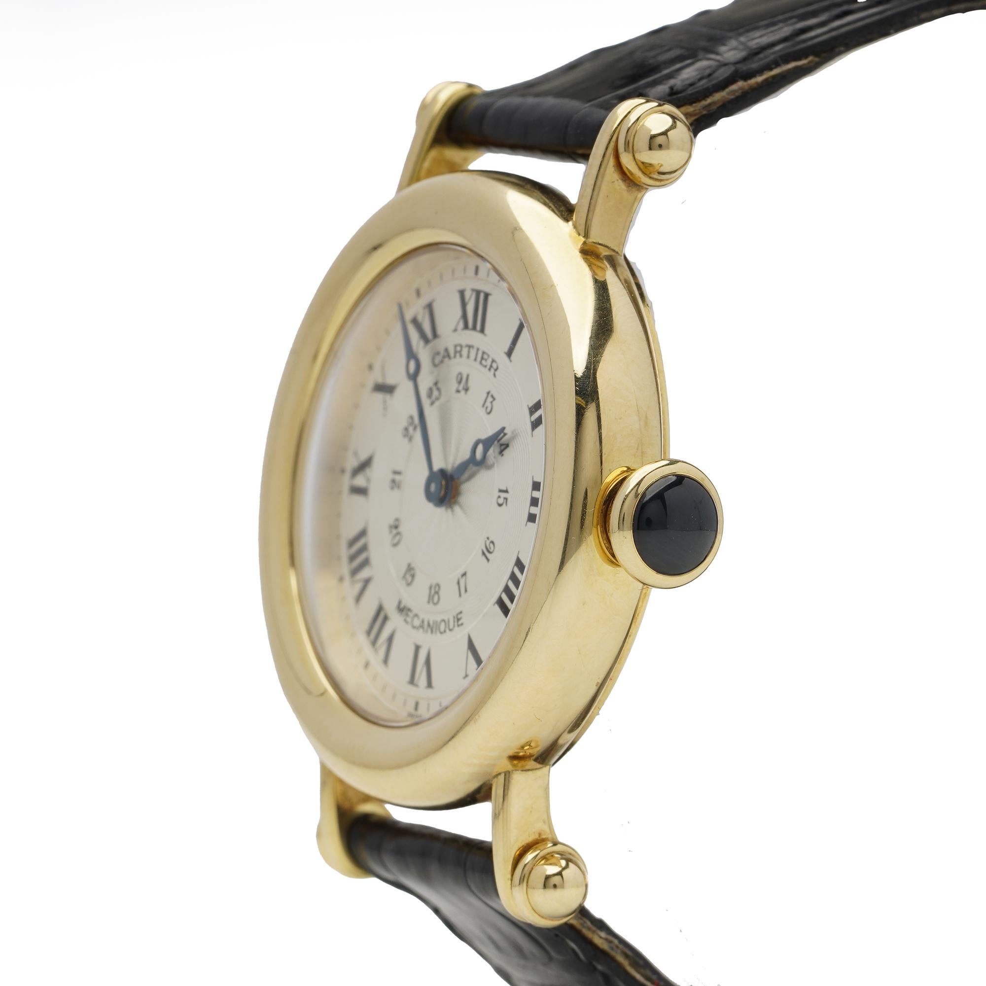 Cartier Diabolo 18K Yellow Gold Manual Wind Wristwatch For Sale 4