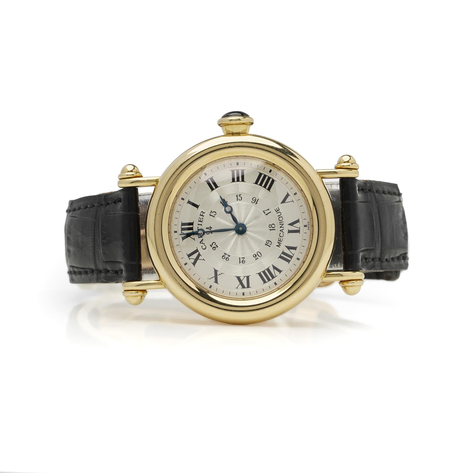 Cartier Diabolo 18K Yellow Gold Manual Wind Wristwatch For Sale 5