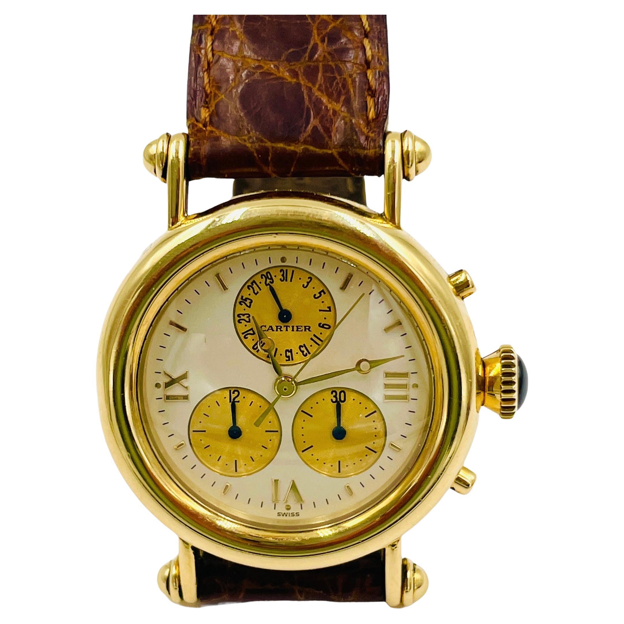 Cartier Diabolo Chronograph Yellow Gold Wristwatch
