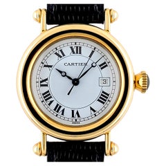 Cartier Diabolo Date Large 1420 Grand Modele 18k Gold Breguet hand Folding Clasp