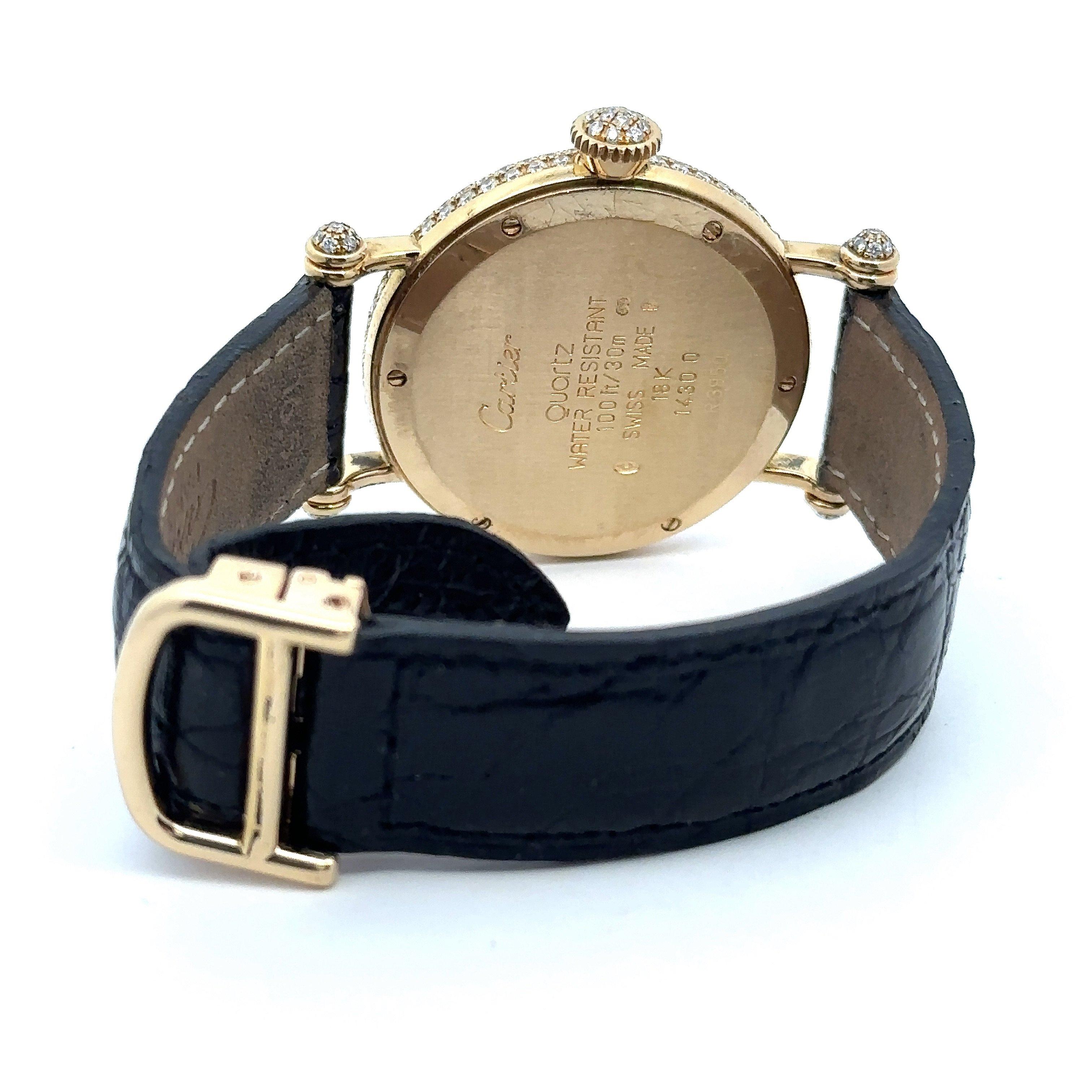 Montre Cartier Diabolo à quartz en or jaune 18 carats et diamants, 31 mm 4