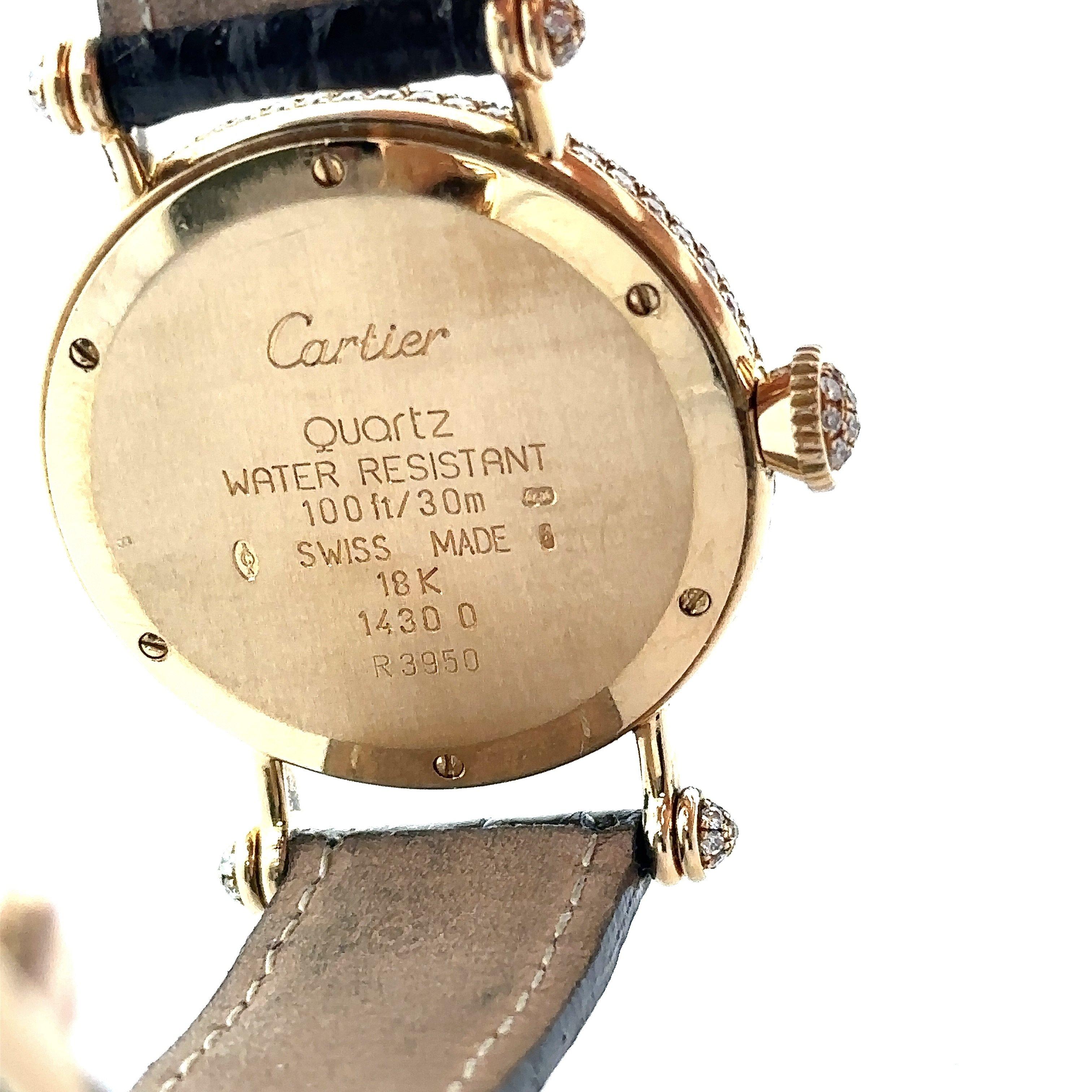Montre Cartier Diabolo à quartz en or jaune 18 carats et diamants, 31 mm 6