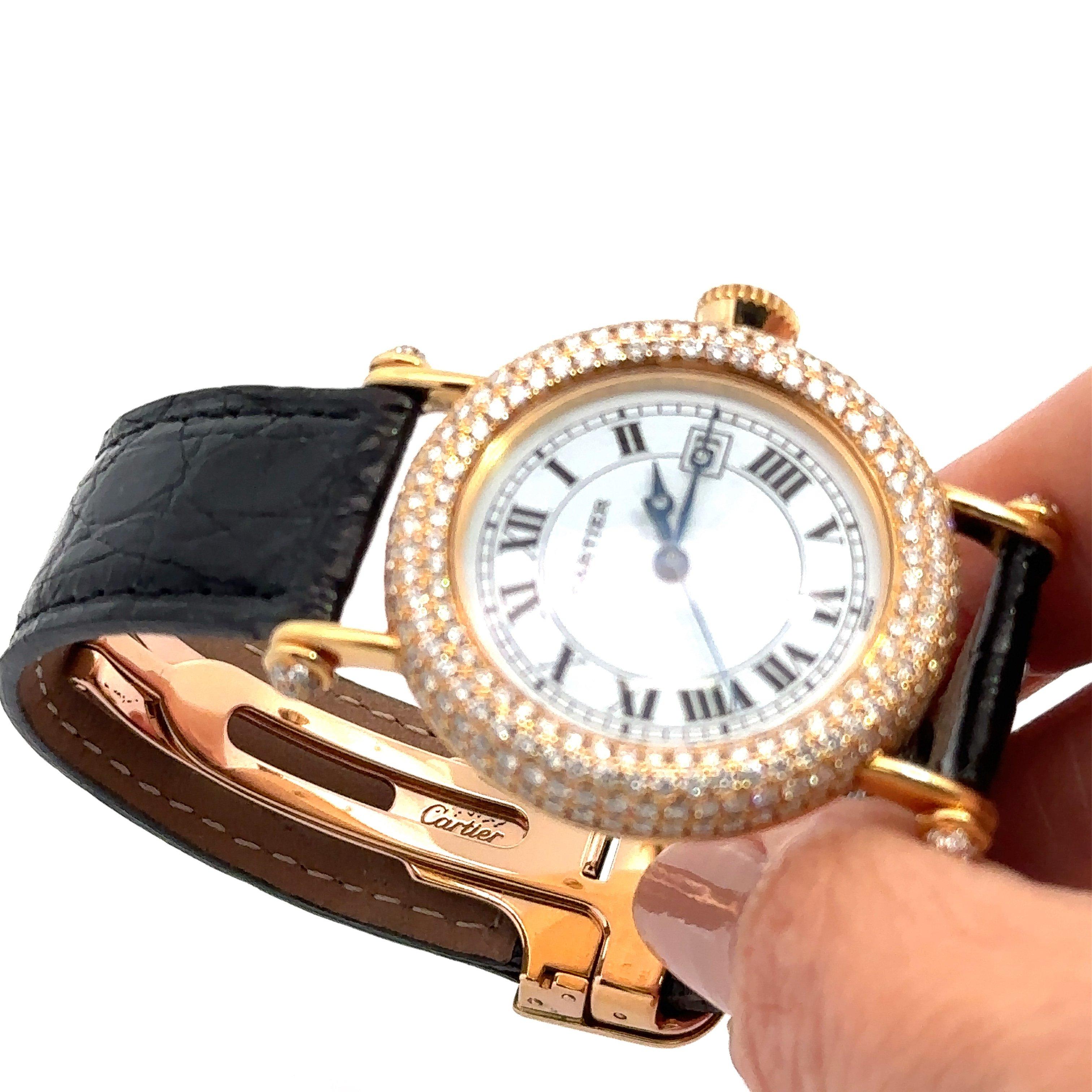 Montre Cartier Diabolo à quartz en or jaune 18 carats et diamants, 31 mm 1