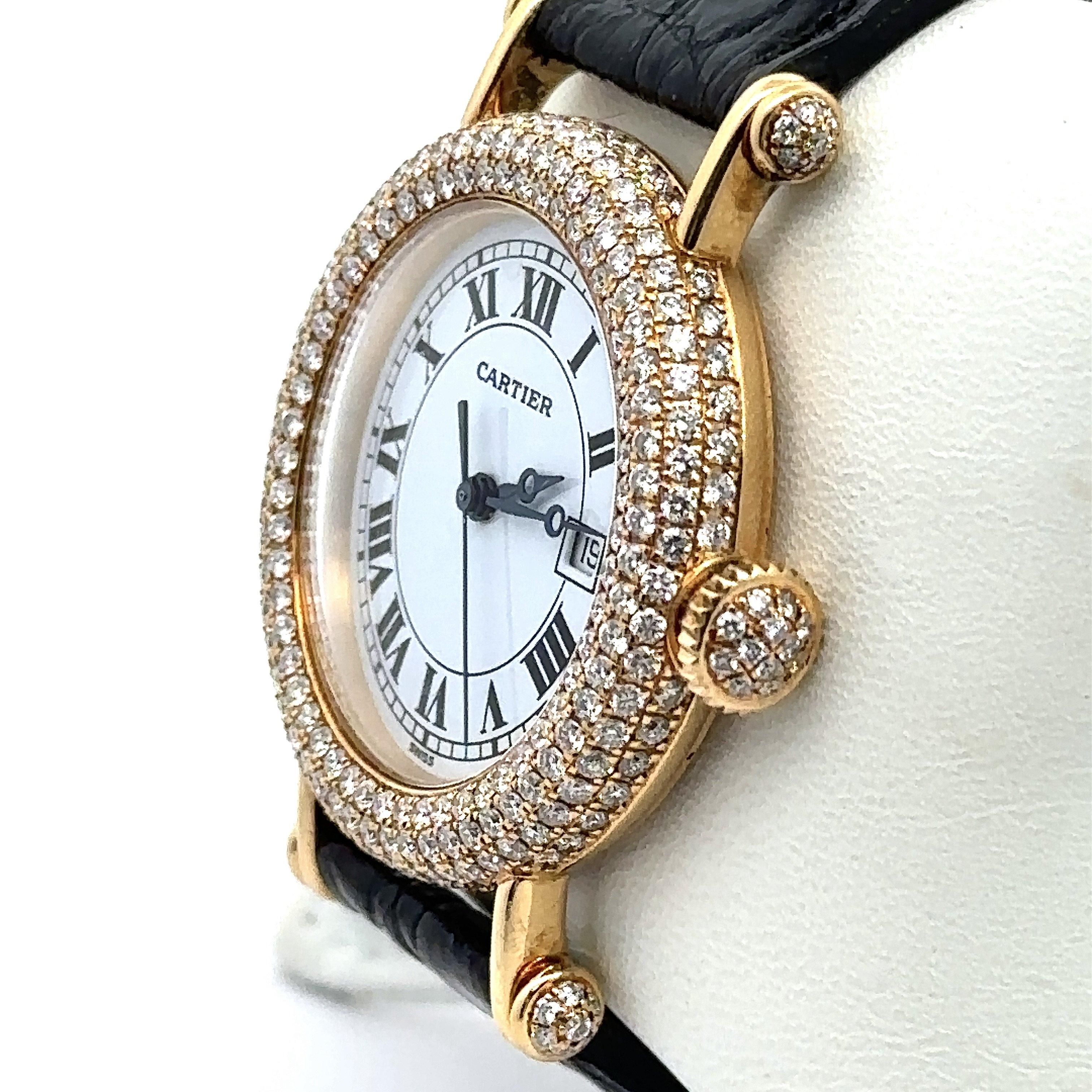 Montre Cartier Diabolo à quartz en or jaune 18 carats et diamants, 31 mm 3