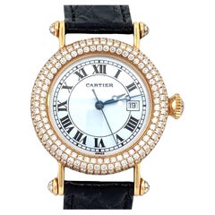 Montre Cartier Diabolo à quartz en or jaune 18 carats et diamants, 31 mm