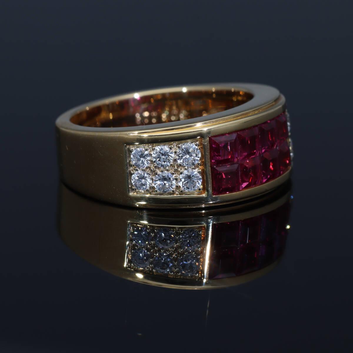 Bague Cartier Diabolo Mystery en or jaune K18 sertie de diamants et de rubis, taille US 6,5 en vente 4