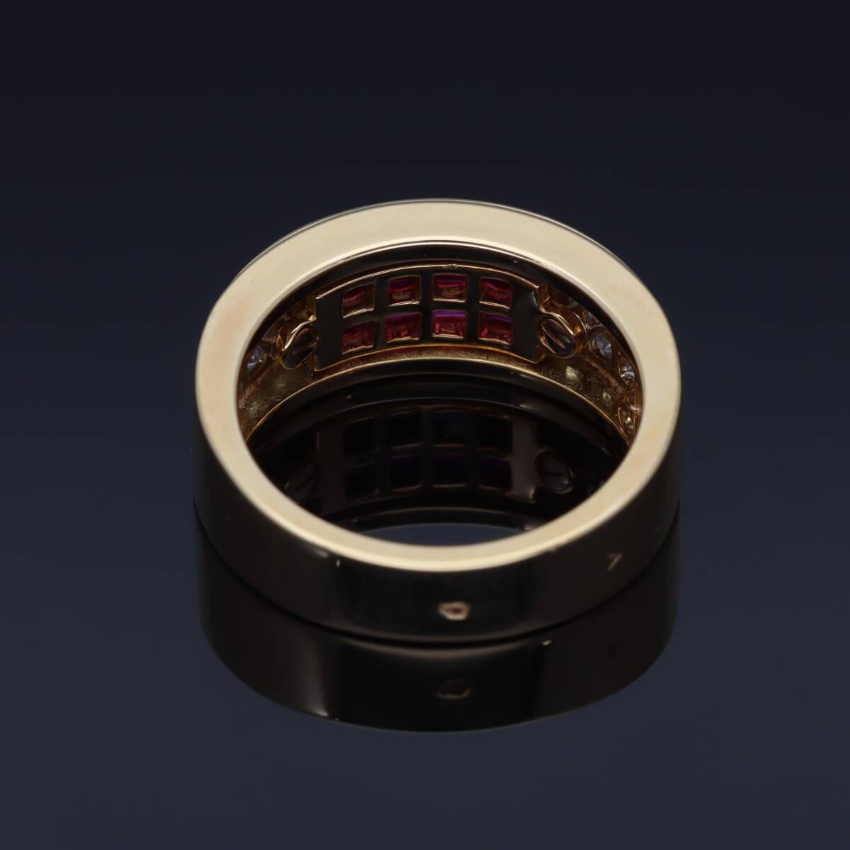 Bague Cartier Diabolo Mystery en or jaune K18 sertie de diamants et de rubis, taille US 6,5 en vente 5