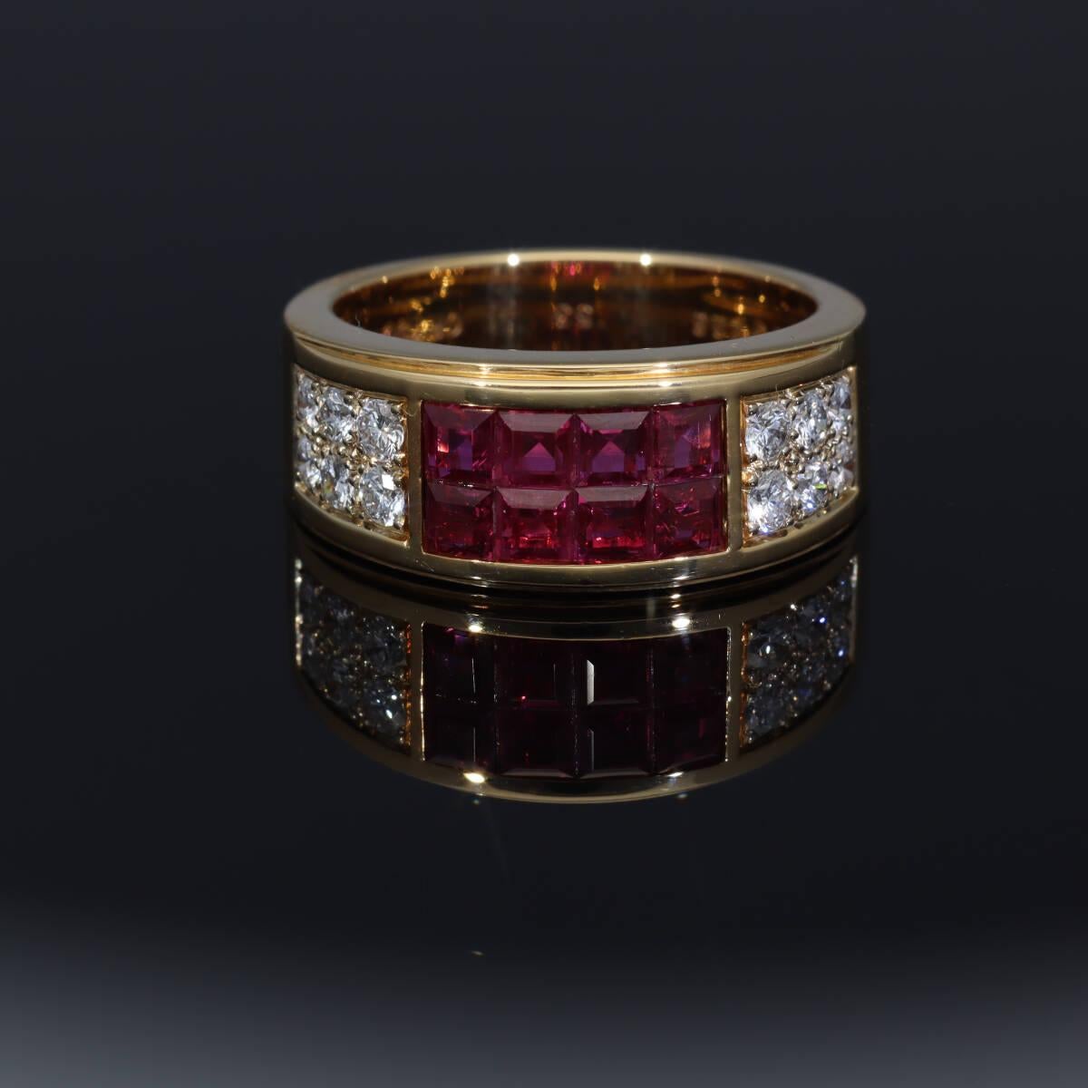 Bague Cartier Diabolo Mystery en or jaune K18 sertie de diamants et de rubis, taille US 6,5 en vente 2