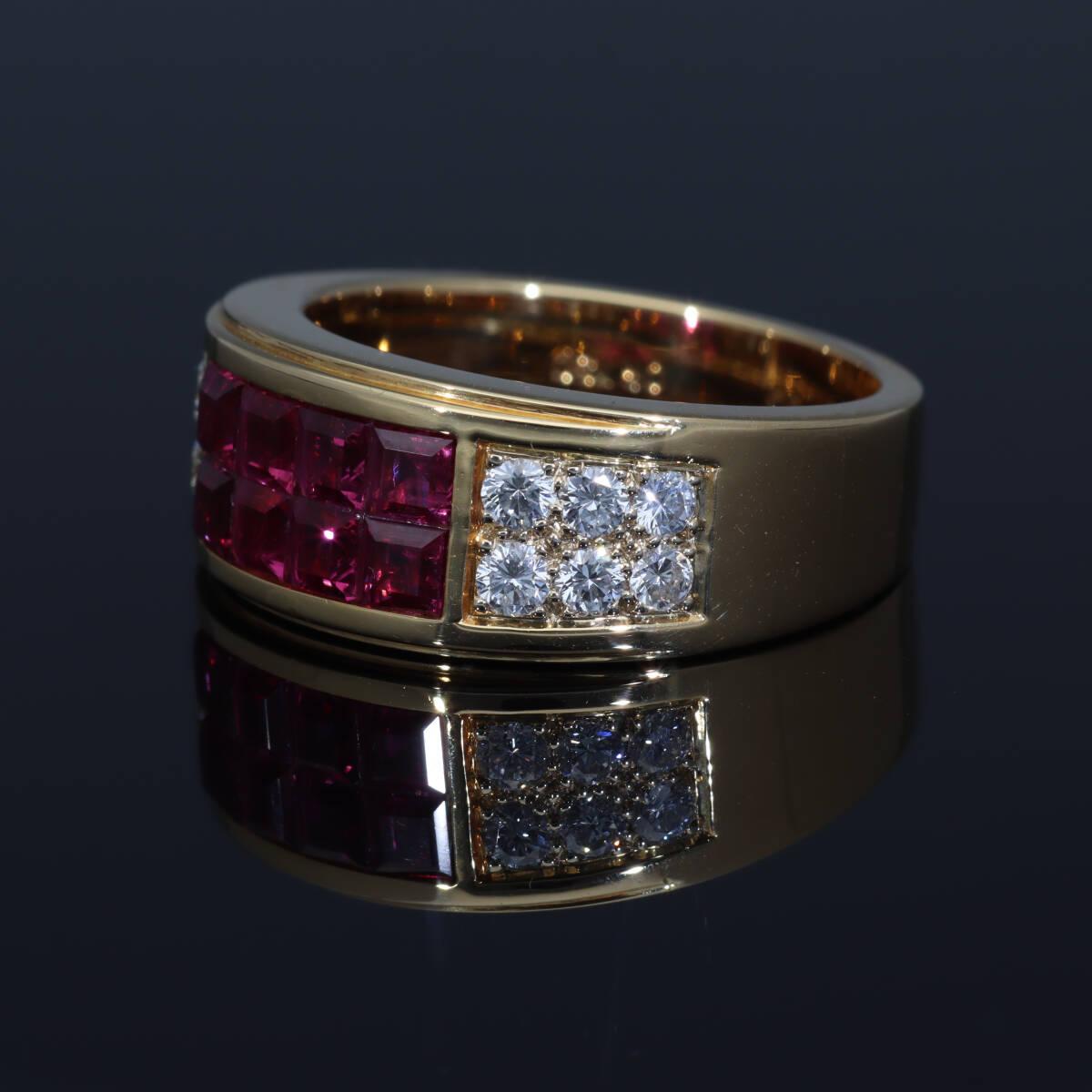 Bague Cartier Diabolo Mystery en or jaune K18 sertie de diamants et de rubis, taille US 6,5 en vente 3