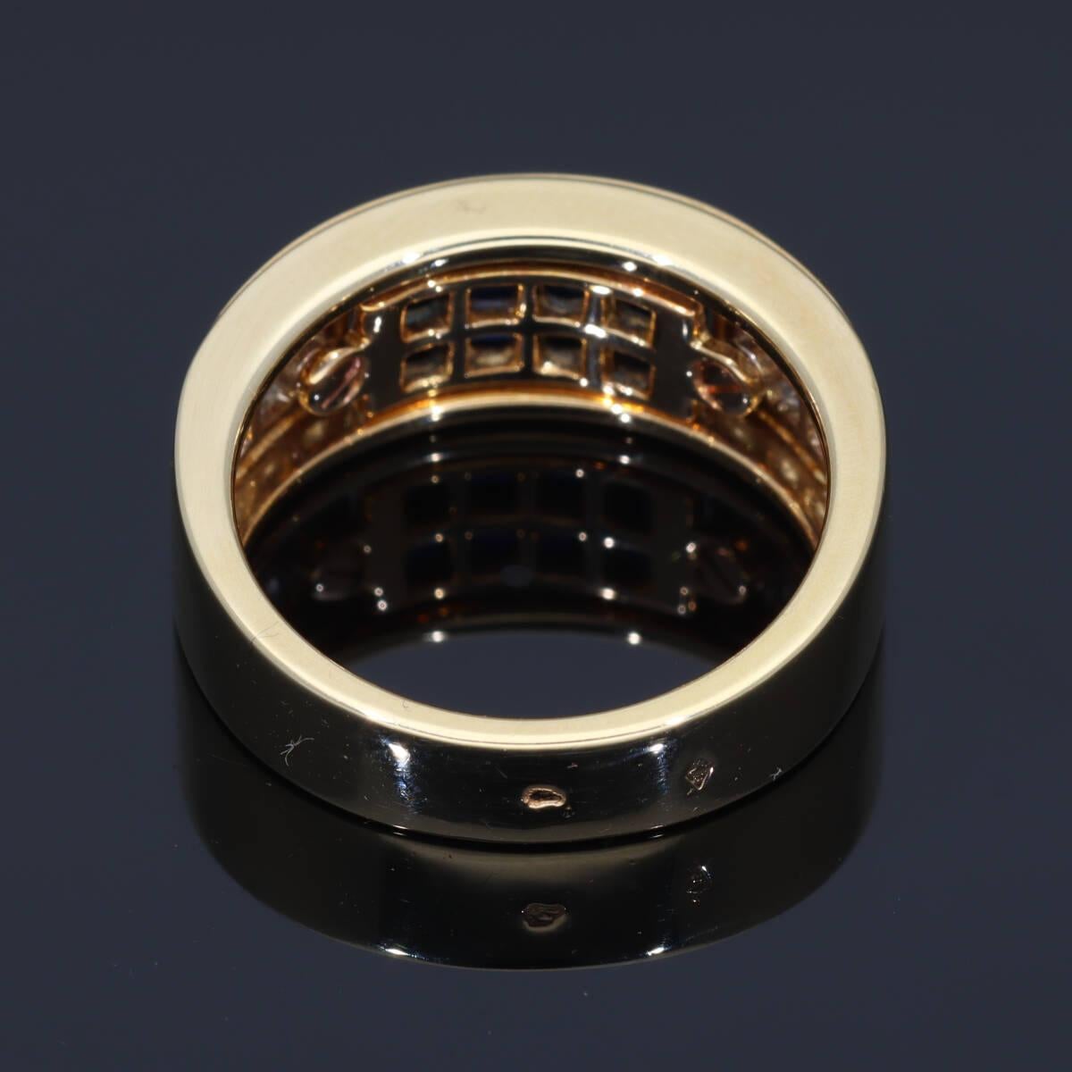 Cartier Diabolo Invisible Set Blue Sapphire Diamond 18K Yellow Gold Ring US 6.5 For Sale 5