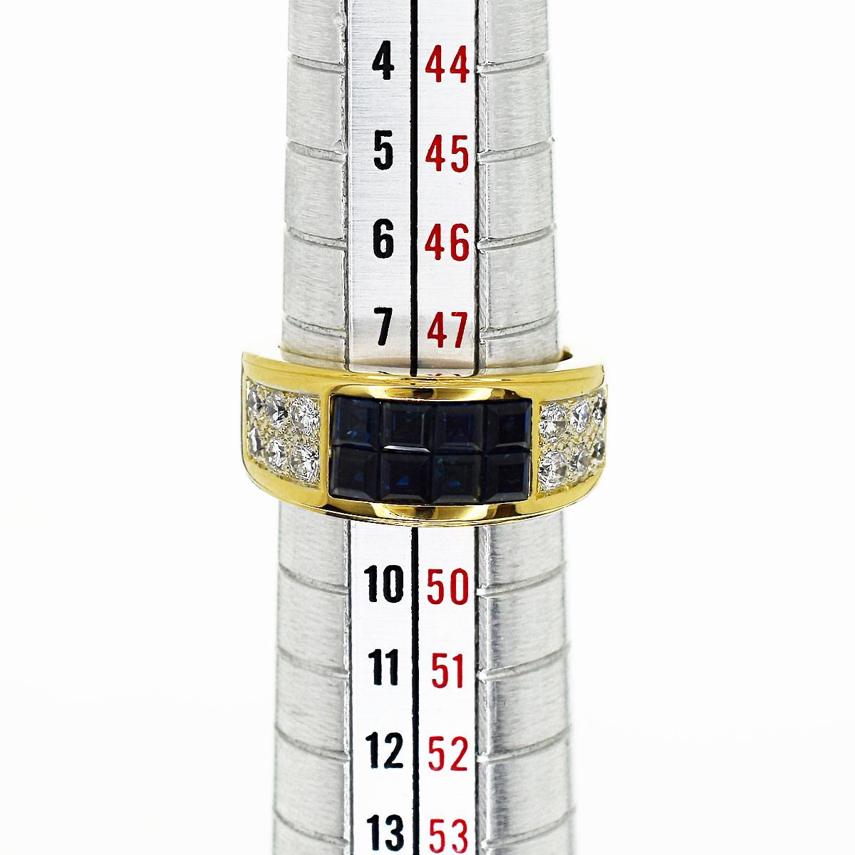 Cartier Diabolo 18 Karat Gelbgold Ring mit unsichtbar gefasstem blauem Saphir und Diamant 5 im Angebot 2