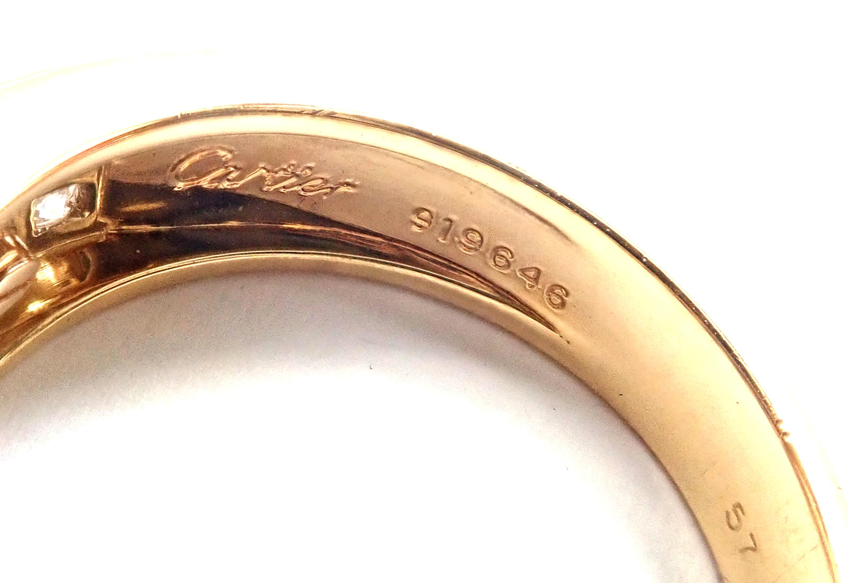 Brilliant Cut Cartier Diabolo Invisible Set Sapphire Diamond Yellow Gold Band Ring
