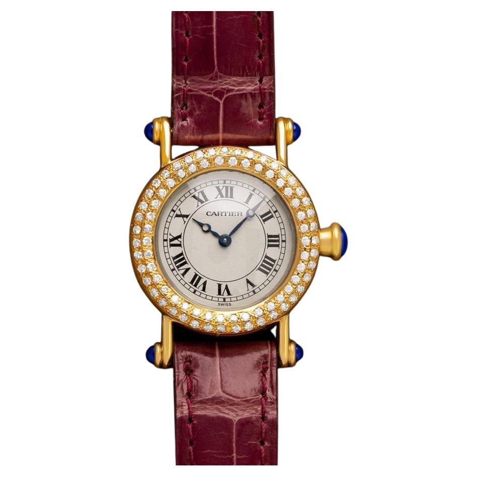 Cartier Diabolo Ladies Round Watch - 18K Gold 
Diamonds im Angebot