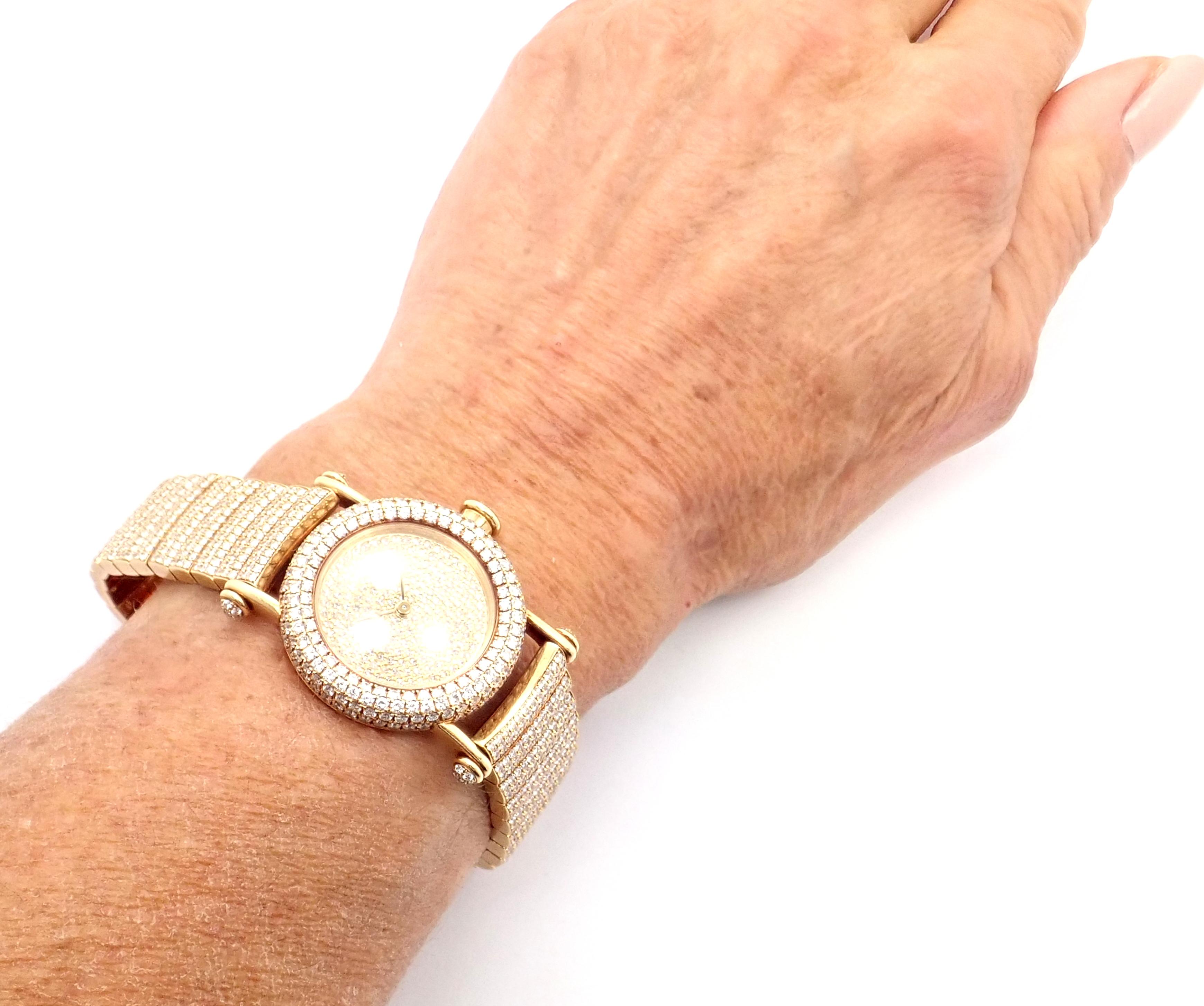 Cartier Diabolo Pave Diamond Yellow Gold Quartz Wristwatch 1450 For Sale 3