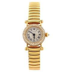 Cartier Diabolo Quartz Watch Yellow Gold with Diamond Bezel