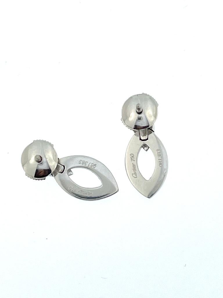 Contemporain Cartier Diadea, boucles d'oreilles en or blanc 18 carats et diamants en vente