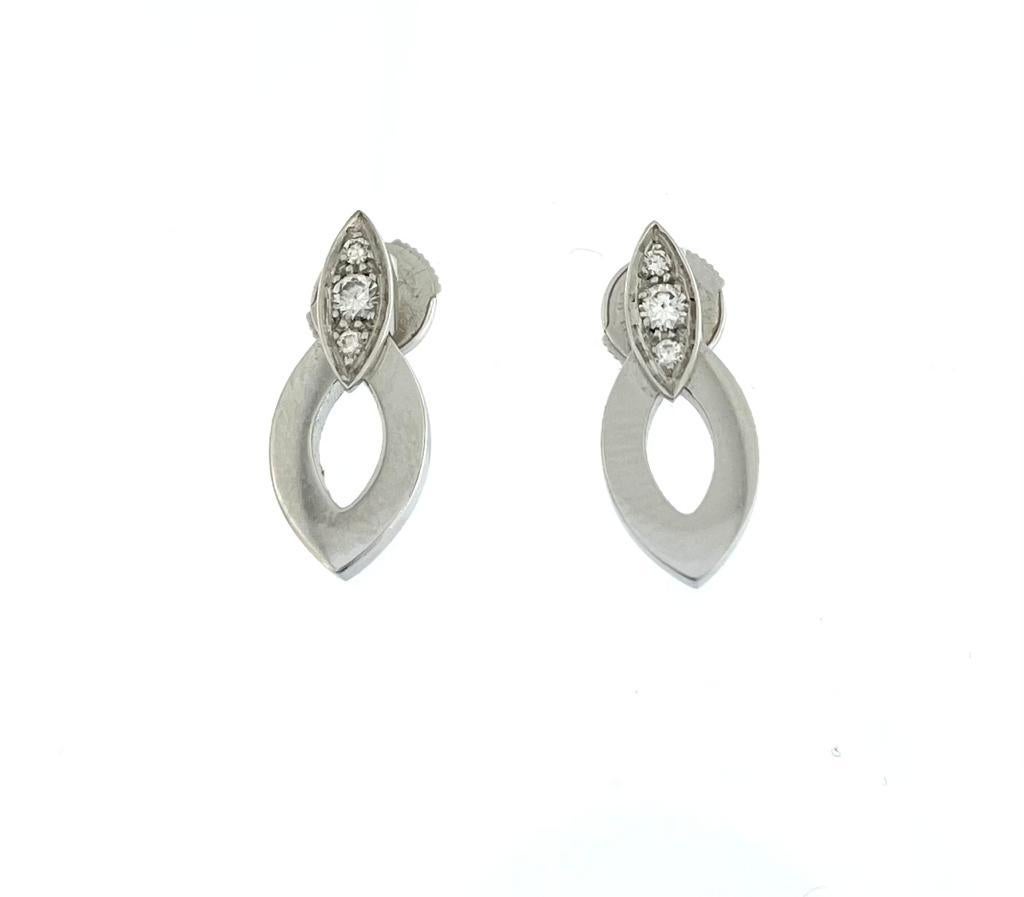 Contemporary Cartier Diadea 18 Karat White Gold Diamonds Earrings For Sale