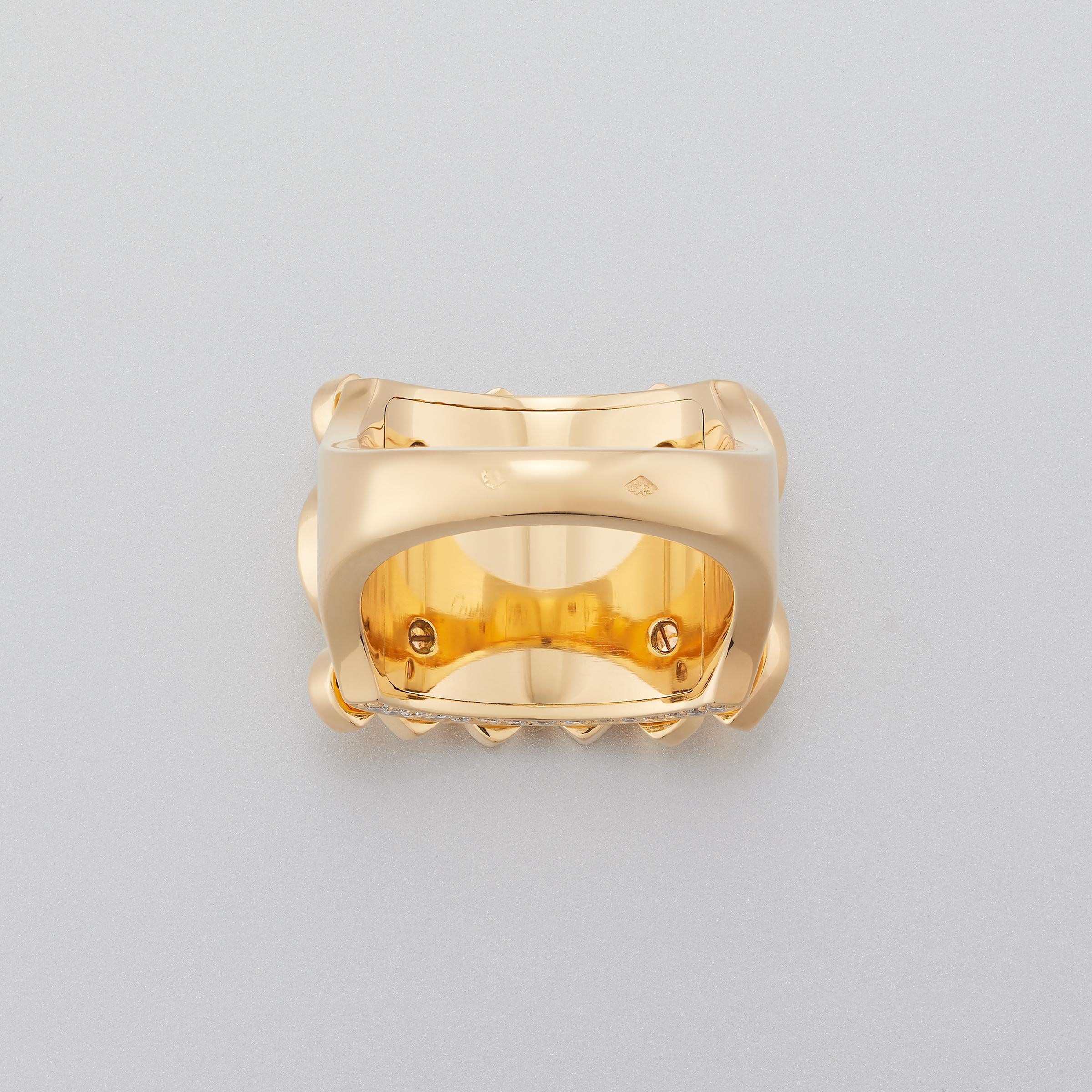 Cartier Diadea, bague de fiançailles / cocktail / alliance en or jaune 18 carats avec diamants Excellent état - En vente à Dallas, TX