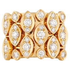 Cartier Diadea, bague de fiançailles / cocktail / alliance en or jaune 18 carats avec diamants