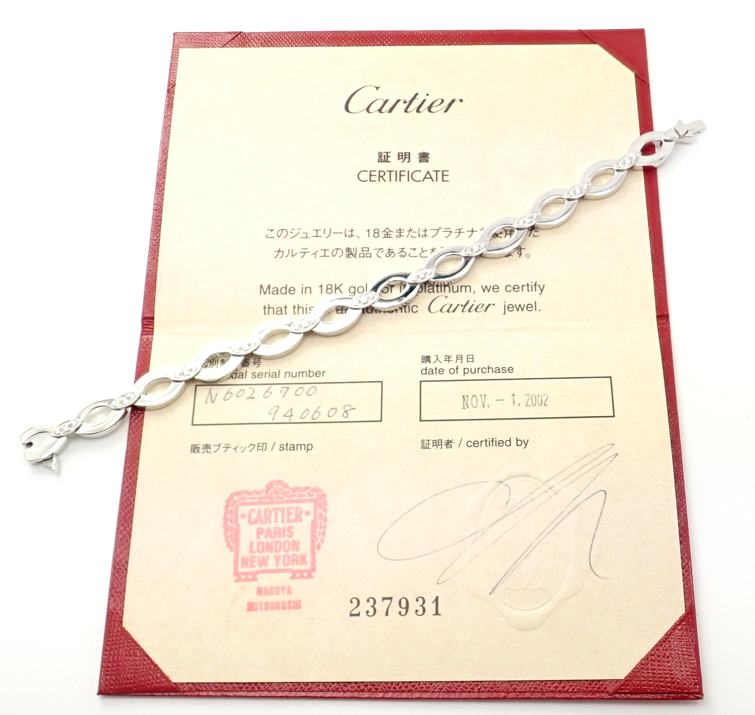 Cartier Diadea Diamond White Gold Link Bracelet In Excellent Condition For Sale In Holland, PA