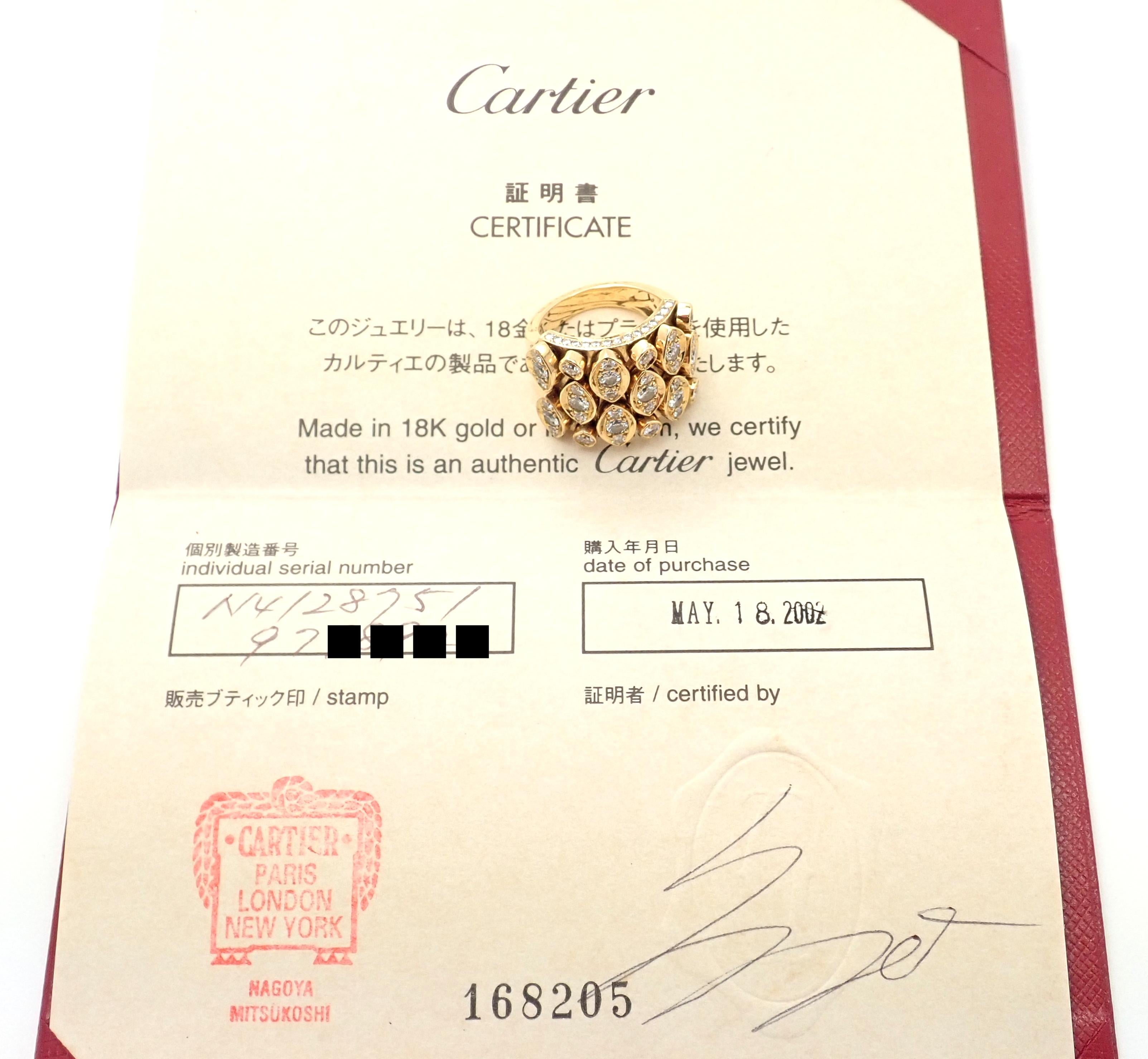 Brilliant Cut Cartier Diadea Mobile Diamond Yellow Gold Ring
