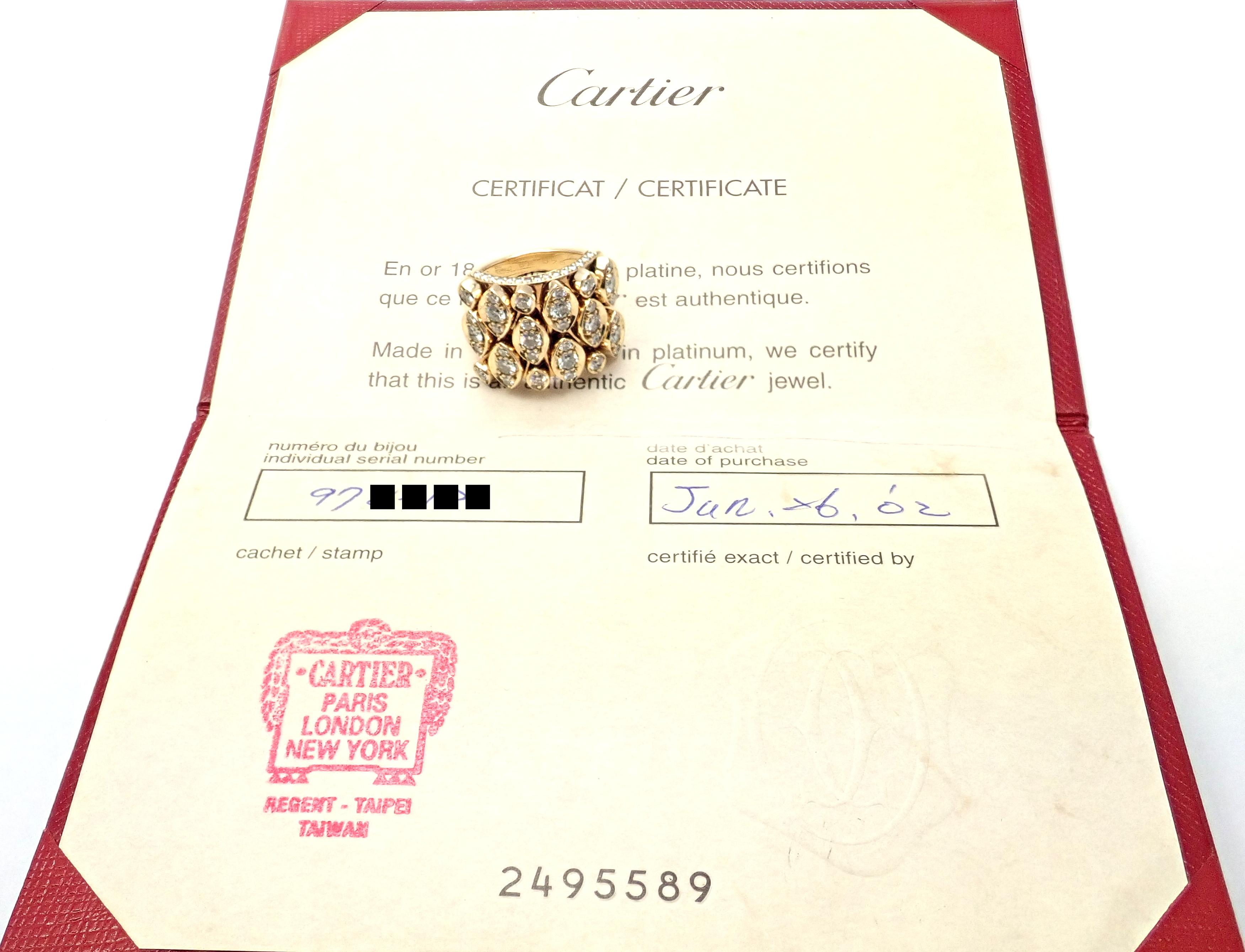 Brilliant Cut Cartier Diadea Mobile Diamond Yellow Gold Ring
