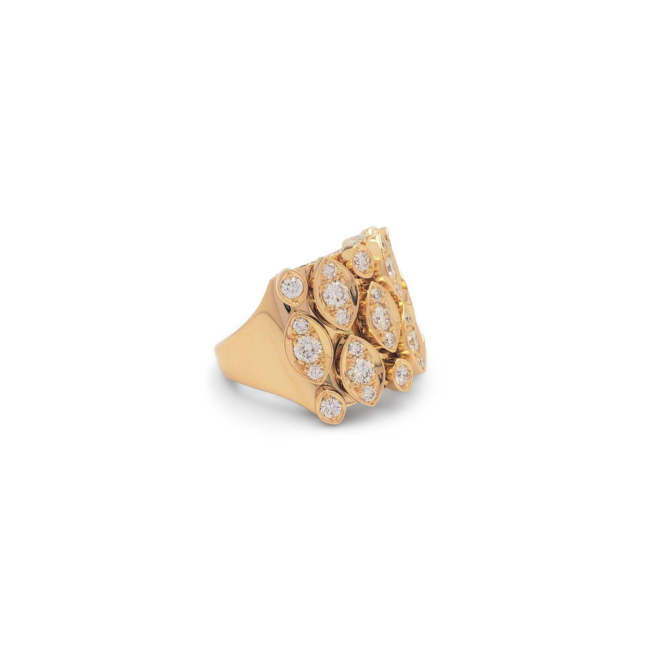 Round Cut Cartier 'Diadéa' Yellow Gold and Diamond Ring