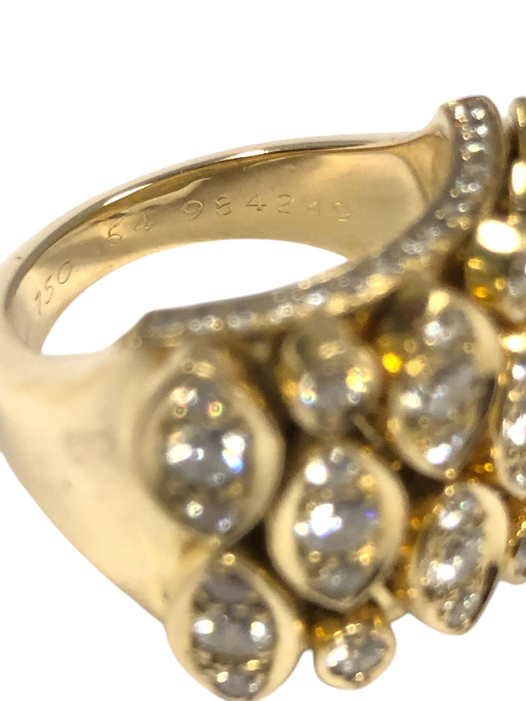 Cartier Diadea Yellow Gold and Diamond Tremblant Ring In Excellent Condition In Chicago, IL