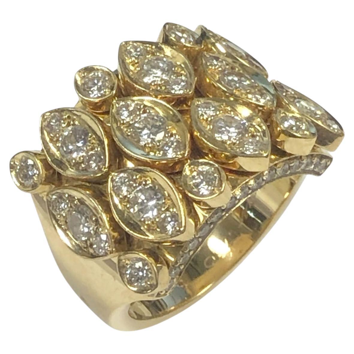 Cartier Diadea Yellow Gold and Diamond Tremblant Ring