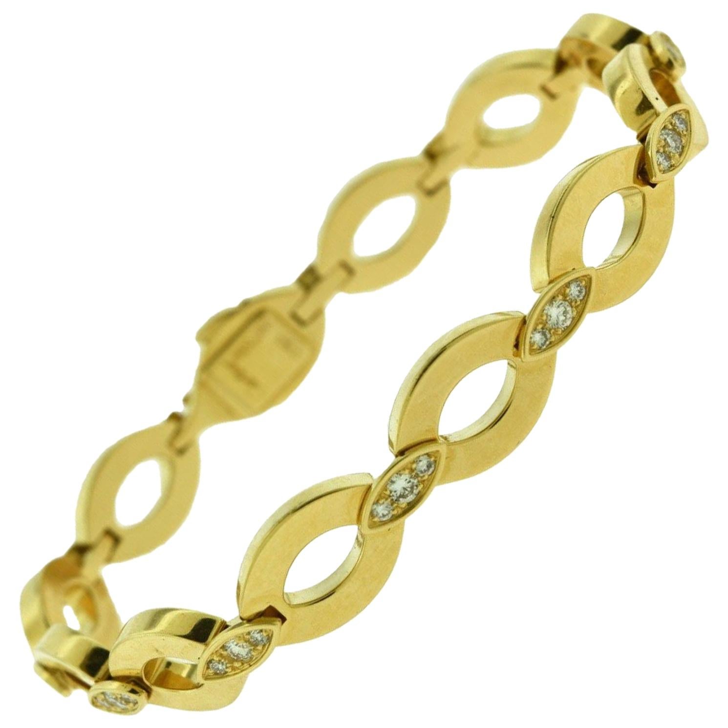 Cartier Diadea Yellow Gold Link Bracelet with Diamonds
