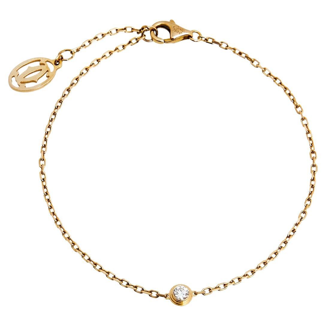 Cartier Diamant Légers Diamond 18k Rose Gold SM Motif Bracelet