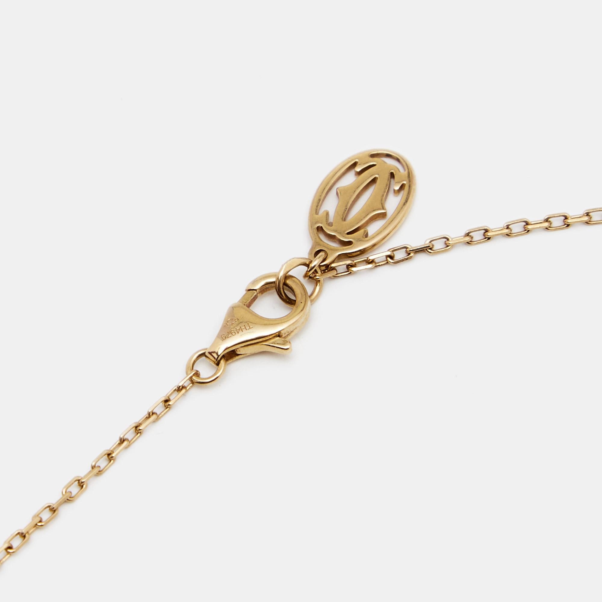 Women's Cartier Diamant Legers Diamond 18k Yellow Gold Large Model Chain Necklace