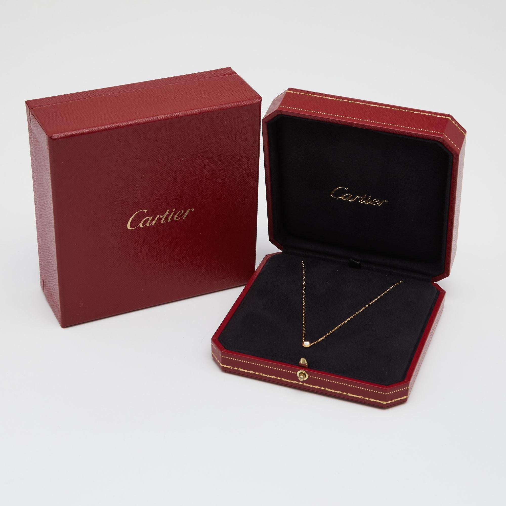 Cartier Diamant Legers Diamond 18k Yellow Gold Large Model Chain Necklace 2