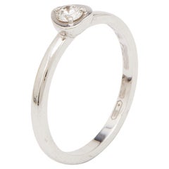Cartier Diamant Legers Diamond Heart 18k White Gold Ring Size 54