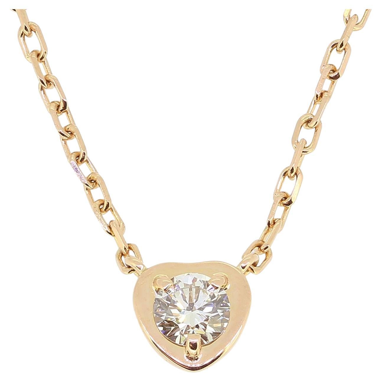 Cartier Necklace Diamant Leger Damour Diamond 750 Pink Gold PG K18 Approx.  2.0g Accessories Women's jewelry diamond necklace | eLADY Globazone
