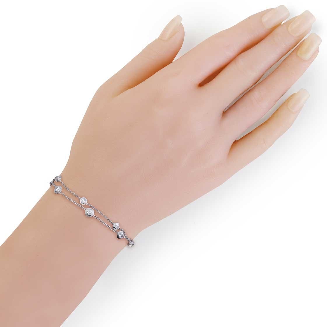 White gold Cartier Diamant léger bracelet 165 mm