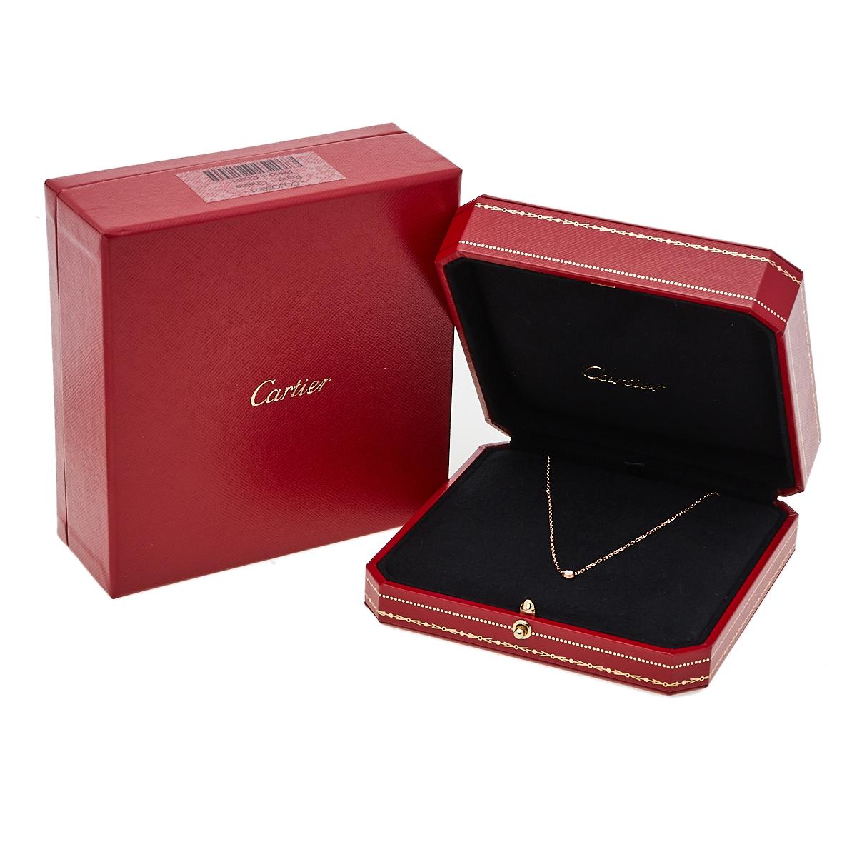 Cartier Diamants Légers Diamond 18k Rose Gold Necklace SM In Good Condition In Dubai, Al Qouz 2