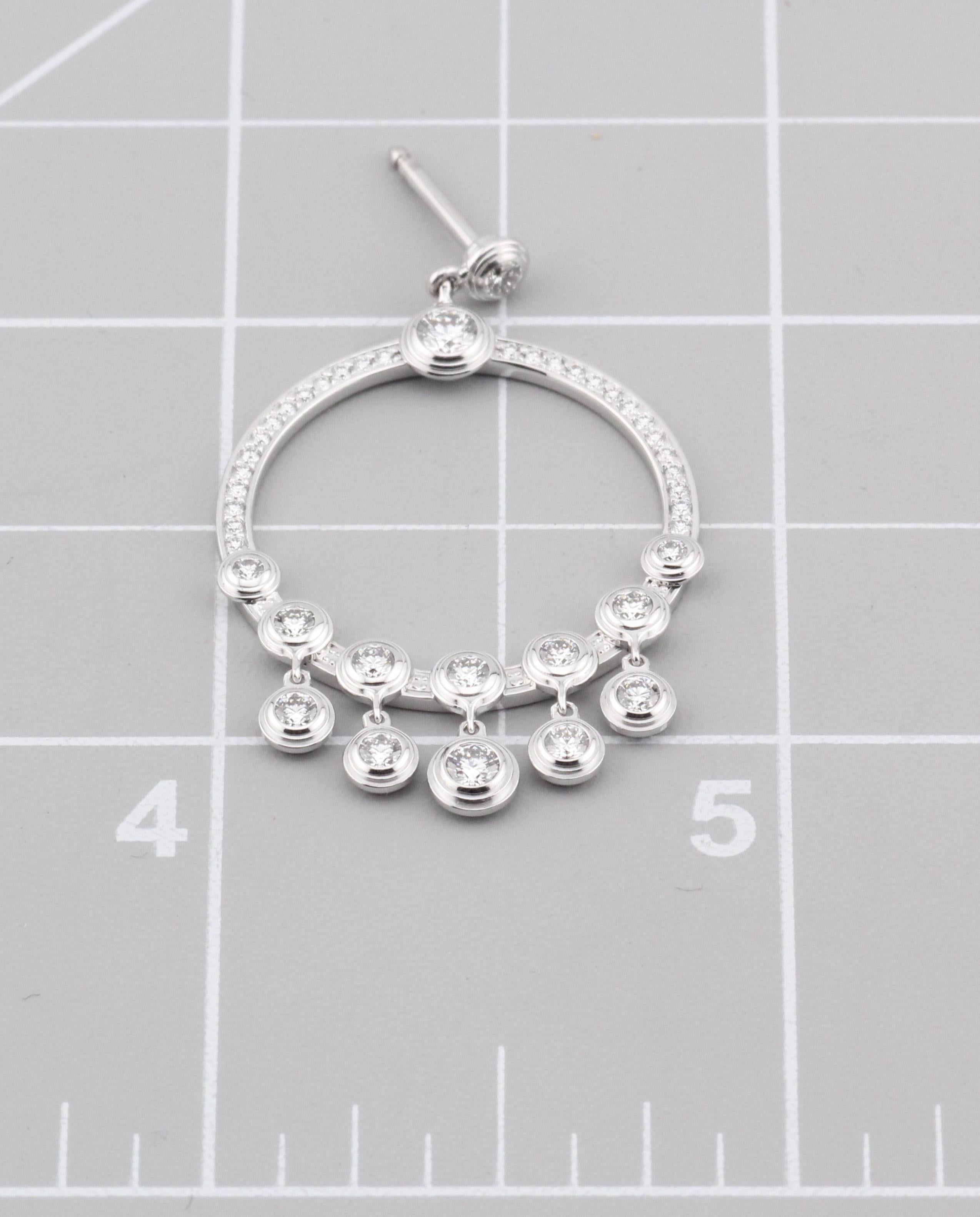 Cartier Diamants Legers  Diamond 18k White Gold Chandelier Earrings For Sale 4