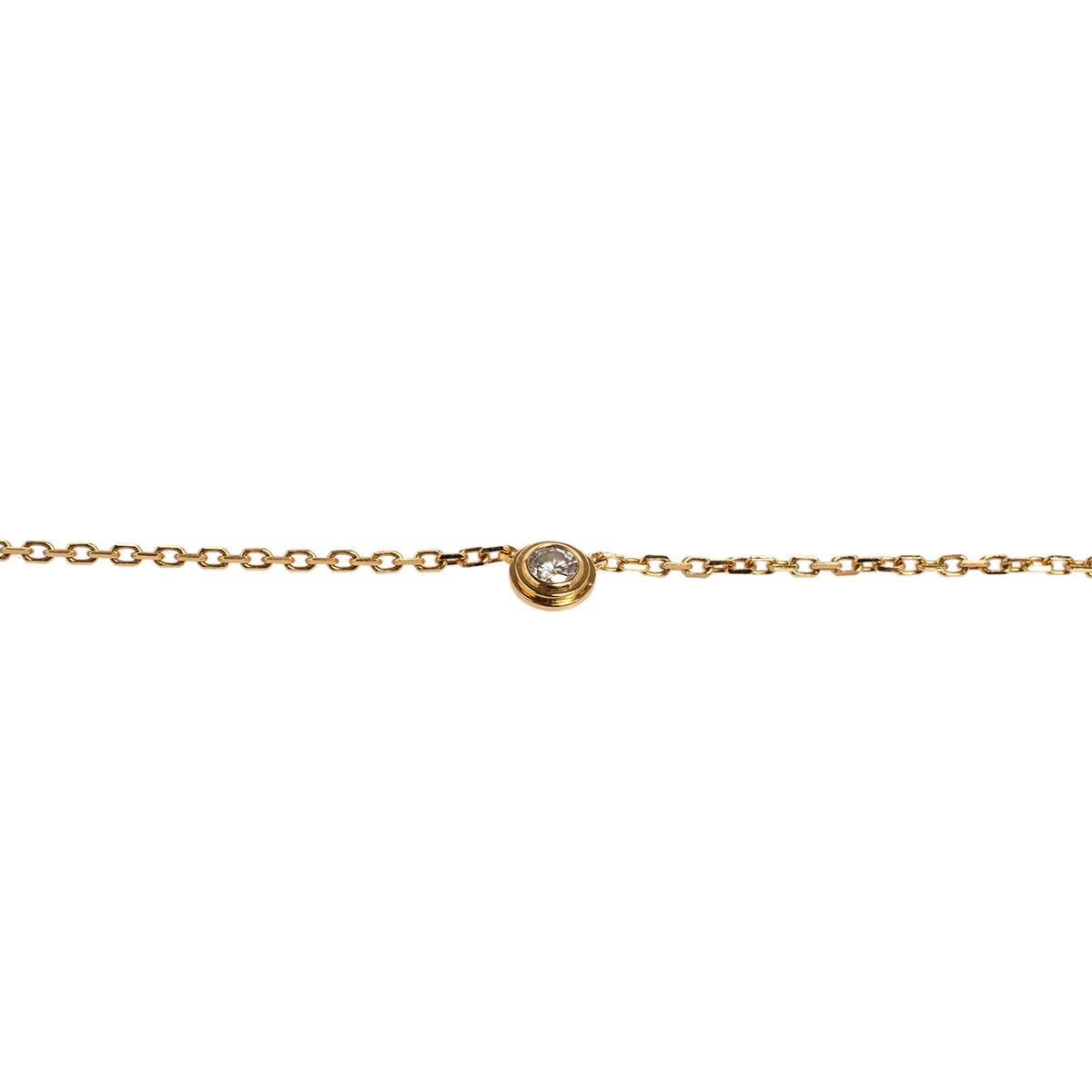 Contemporary Cartier Diamants Légers Diamond 18K Yellow Gold Necklace XS