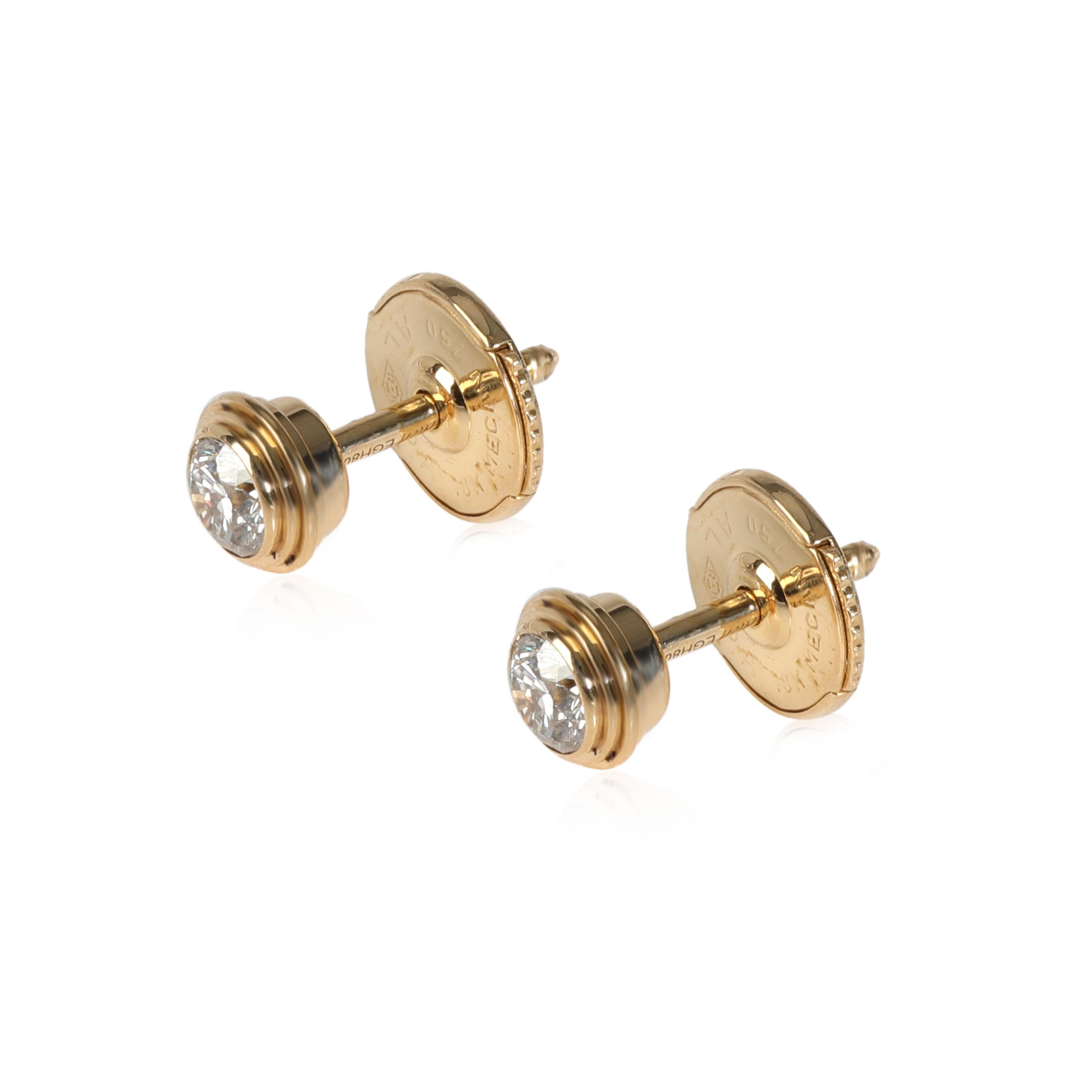 Cartier Diamants Légers Diamond Stud Earrings in 18k Yellow Gold 0.26 CTW In Excellent Condition In New York, NY