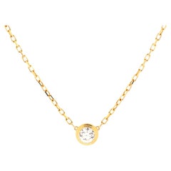 Cartier Diamants Legers Pendant Necklace 18k Yellow Gold with Diamond Large