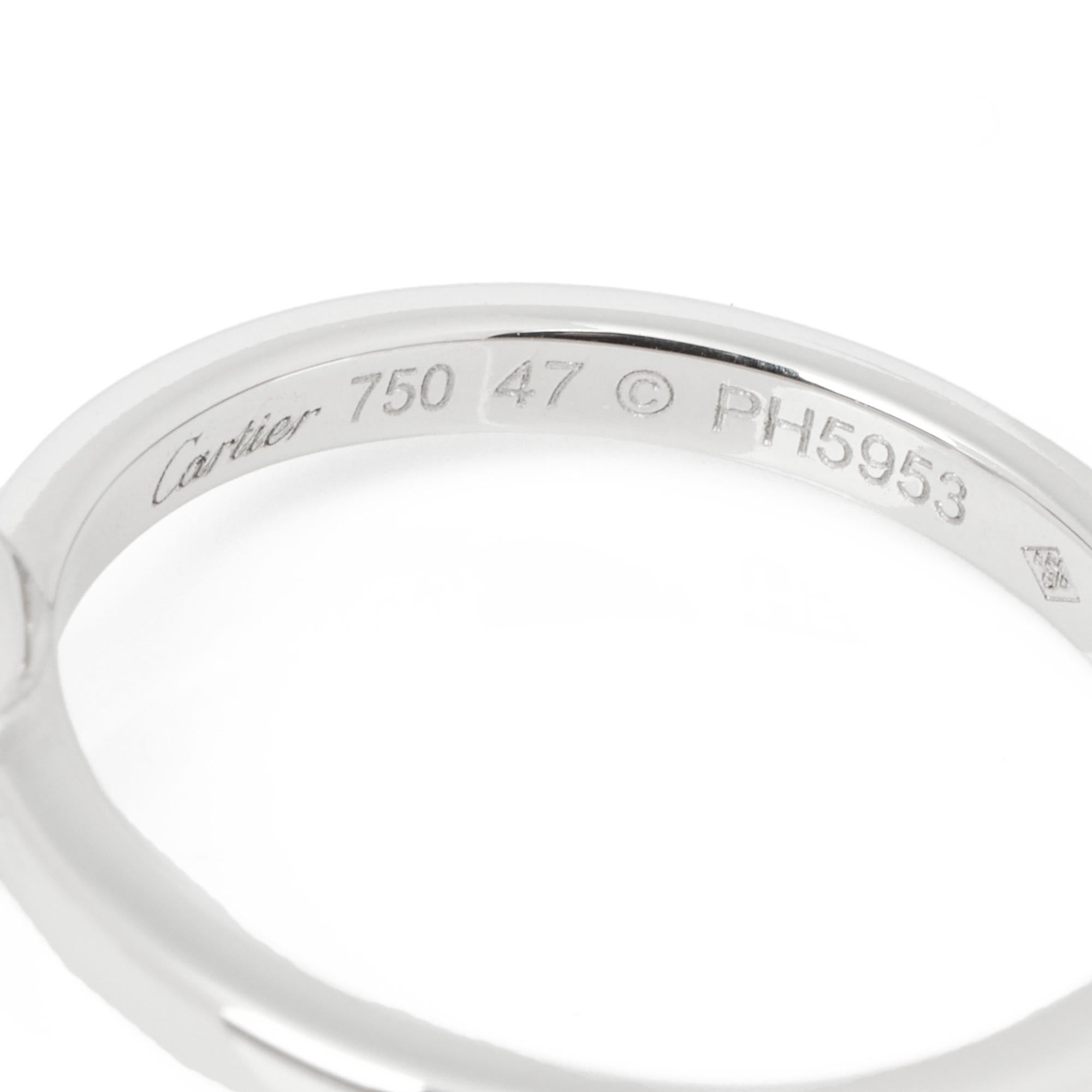 Anillo Cartier Diamante Solitario Oro Blanco 18ct Diamant Lègers Corte redondo