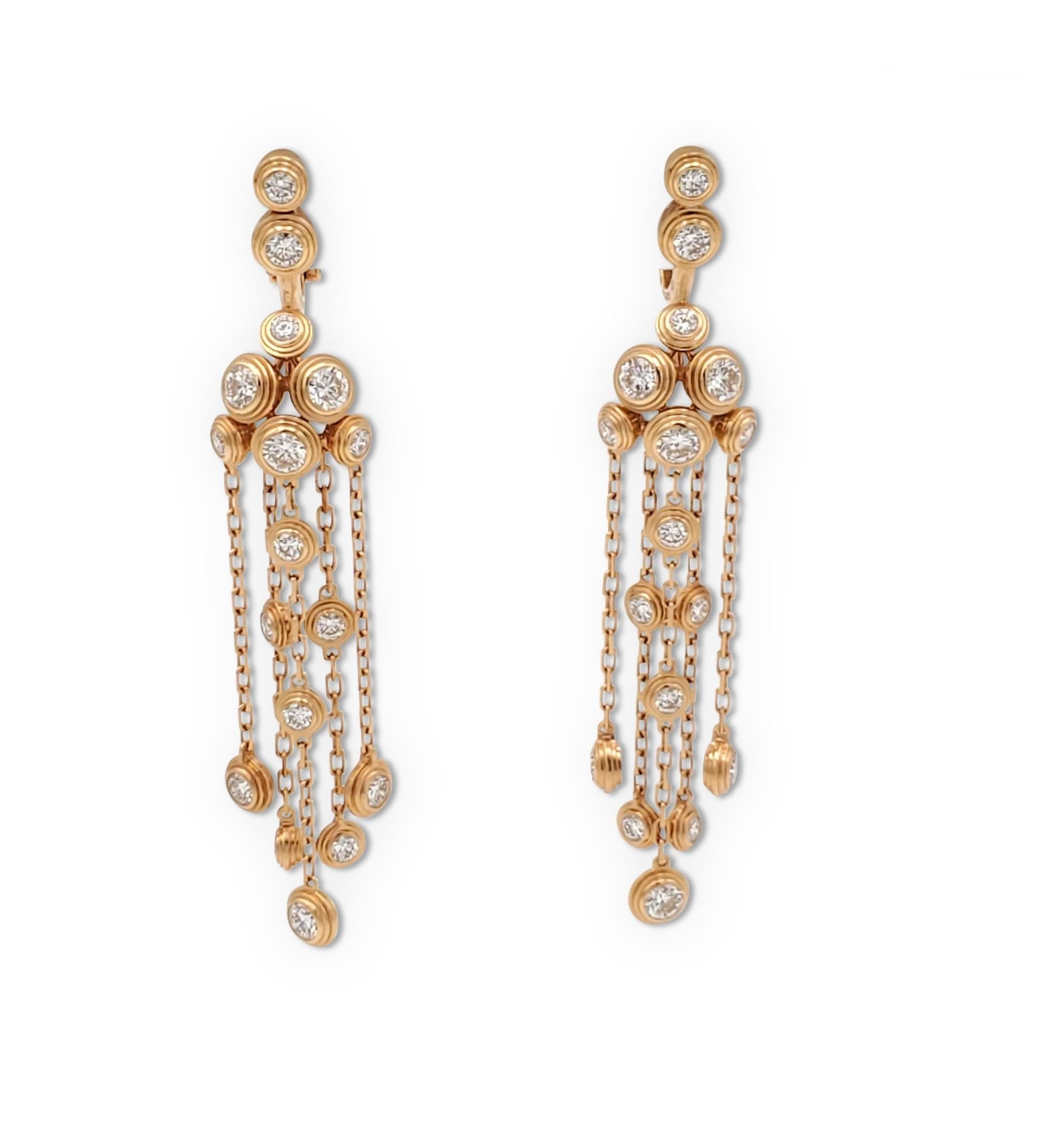 Modern Cartier 'Diamants Légers' Yellow Gold and Diamond Earrings