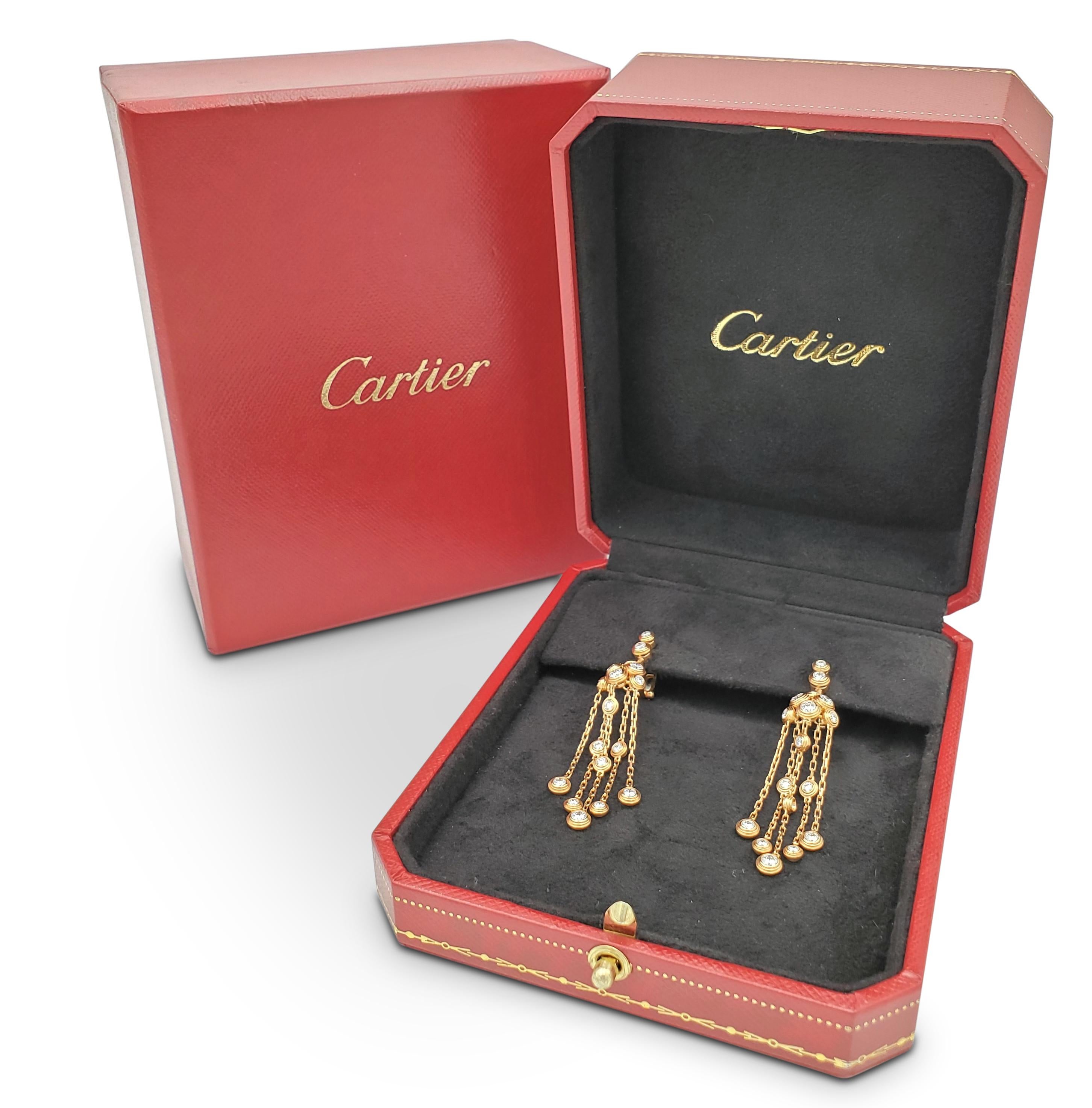 Cartier 'Diamants Légers' Yellow Gold and Diamond Earrings 1