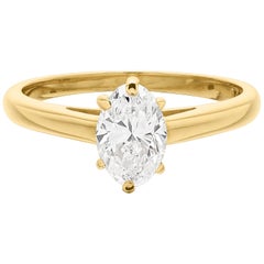 Cartier Diamond, Oval Shape Engagement Ring set in British Hallmarked 18K Gold