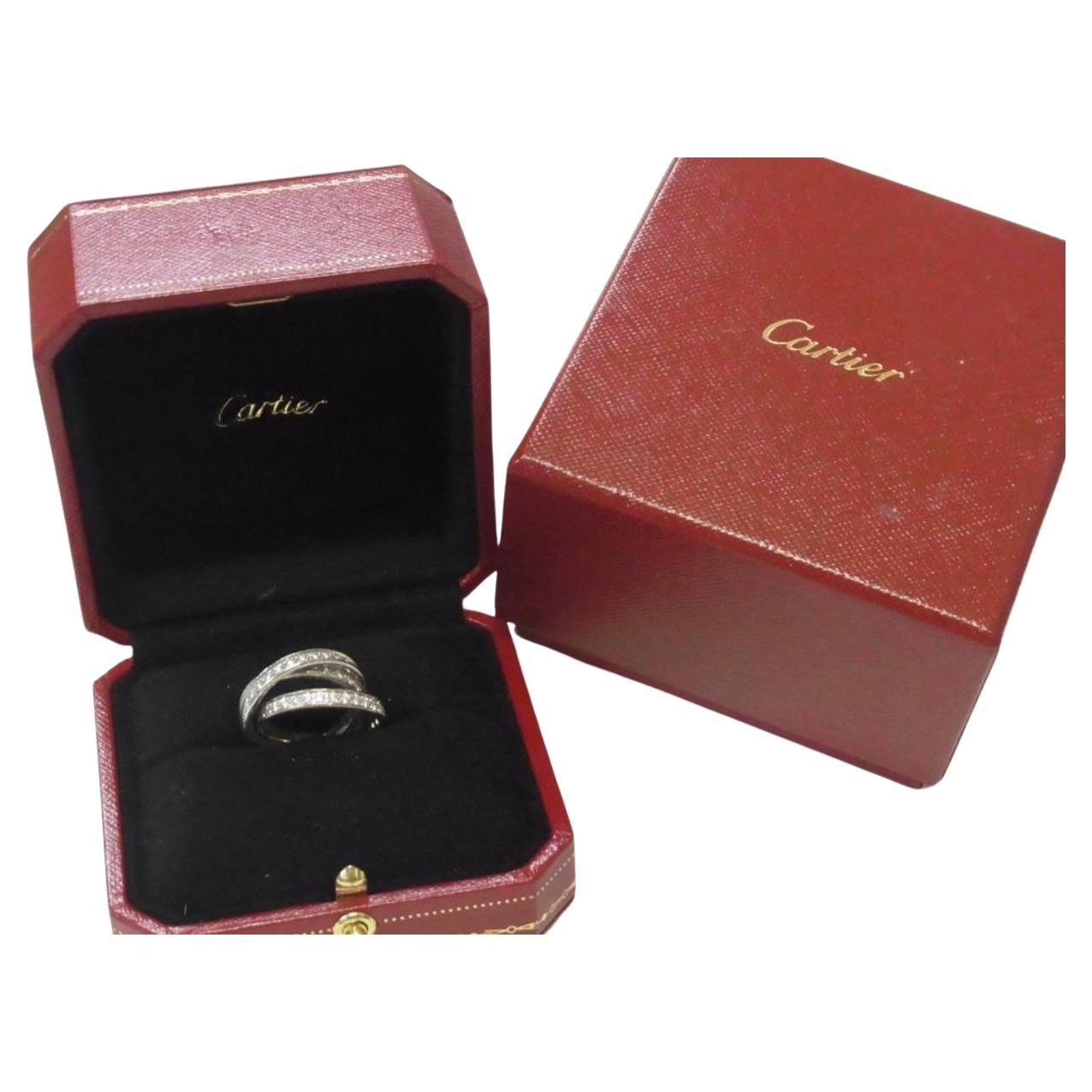 Cartier Diamond 1.67 Ctw 18k White Gold Trinity Rolling Ring
