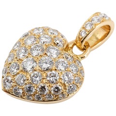 Cartier Diamond 18 Karat Gold Heart Shaped Pendant