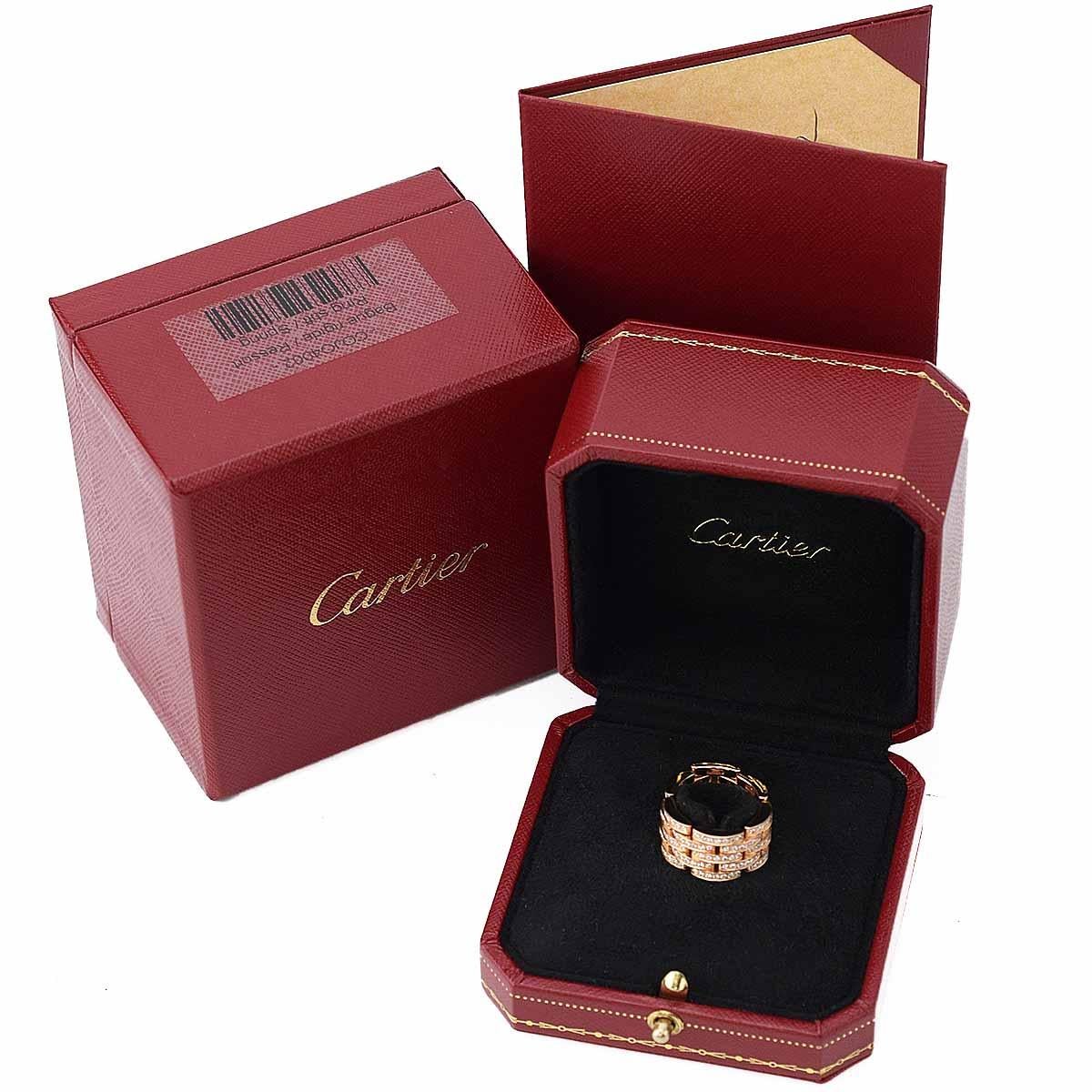 Women's Cartier Diamond 18 Karat Pink Gold Maillon Panthere Ring For Sale