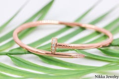 Cartier Diamond 18 Karat Rose Gold Juste Un Clou Bracelet Size 19 Full Set Mint