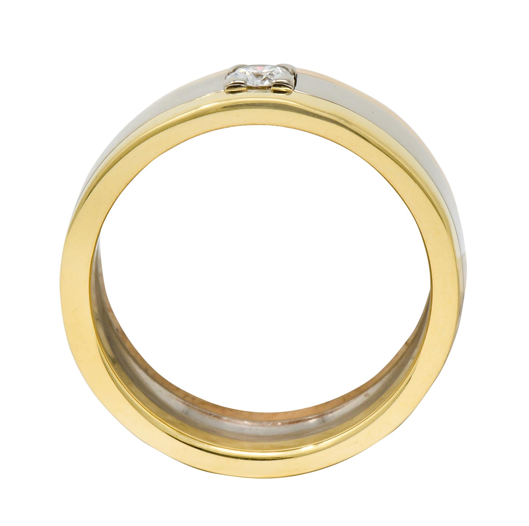 Cartier Diamond 18 Karat Tri-Gold Trinity Unisex Band Ring 6
